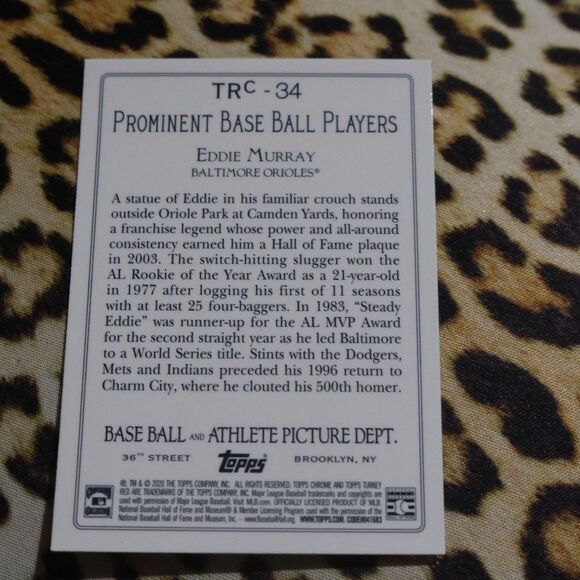 Eddie Murray TRC-34 Baseball Card - Picture 2 of 2